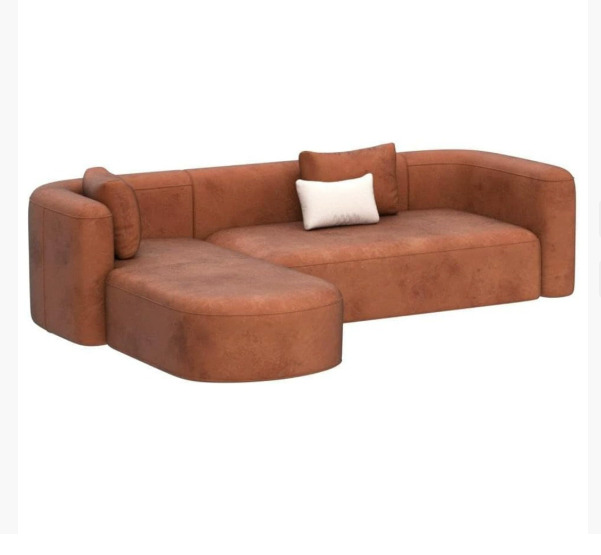 Sofá de espuma curvada de alta densidade com 3 lugares para casa e hotel