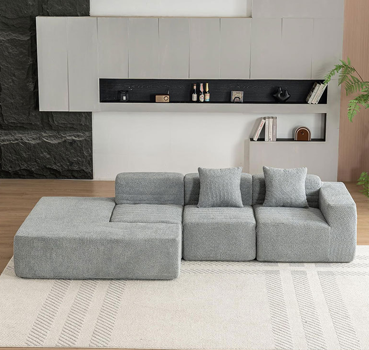 Sofá secional modular de compressão total para sala de estar