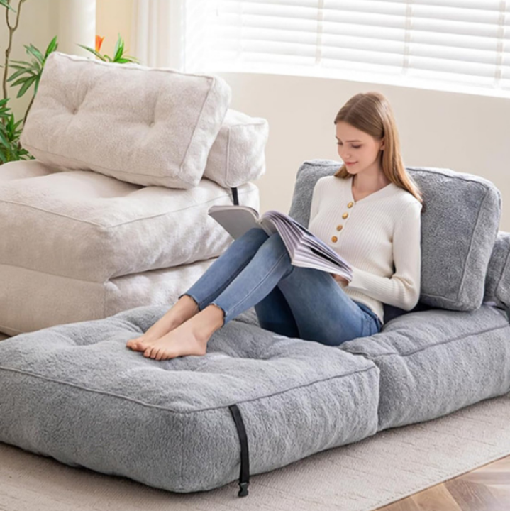 Chaise longue reclinável sem braços para relaxamento e lazer