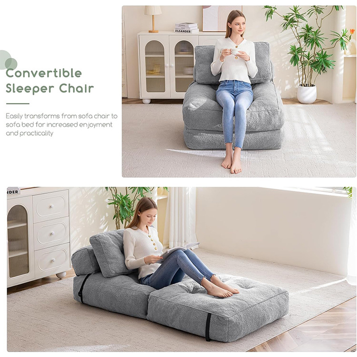 Chaise longue reclinável sem braços para relaxamento e lazer