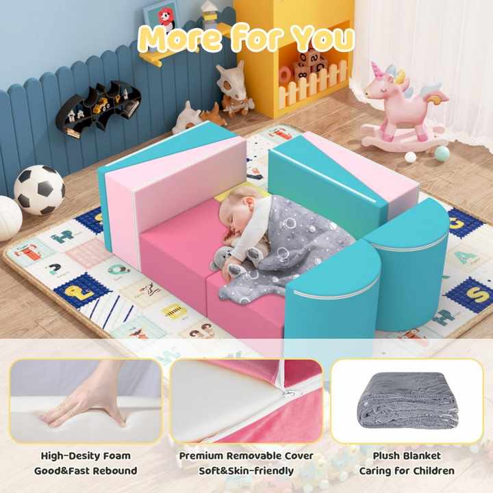 12 peças de blocos de construção de espuma macia para crianças com blocos de cores