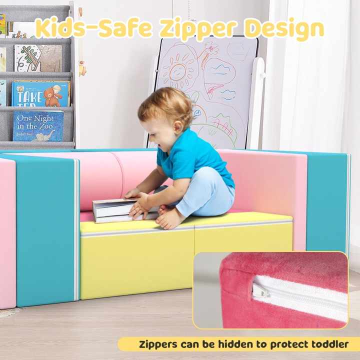 12 peças de blocos de construção de espuma macia para crianças com blocos de cores