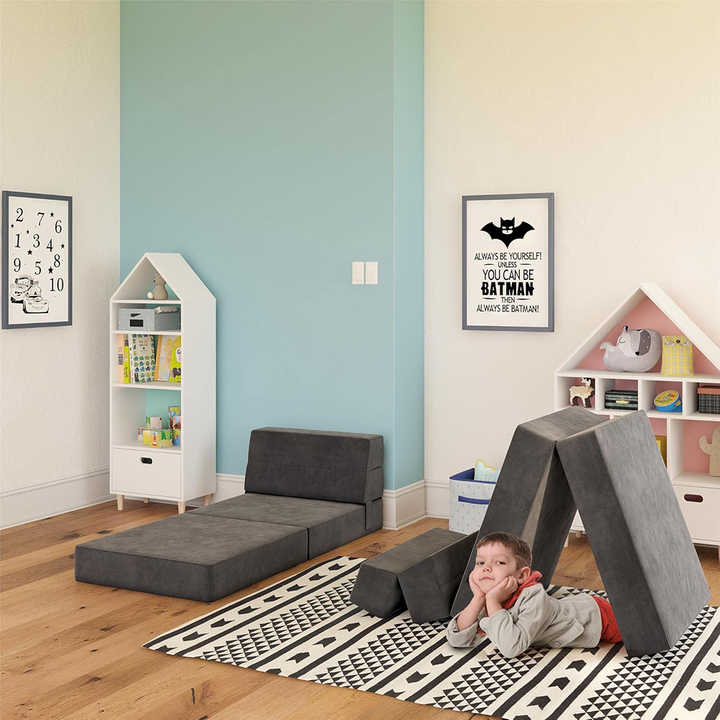 Sofá dobrável modular 3 em 1 para crianças - Colchão de espuma comprimida