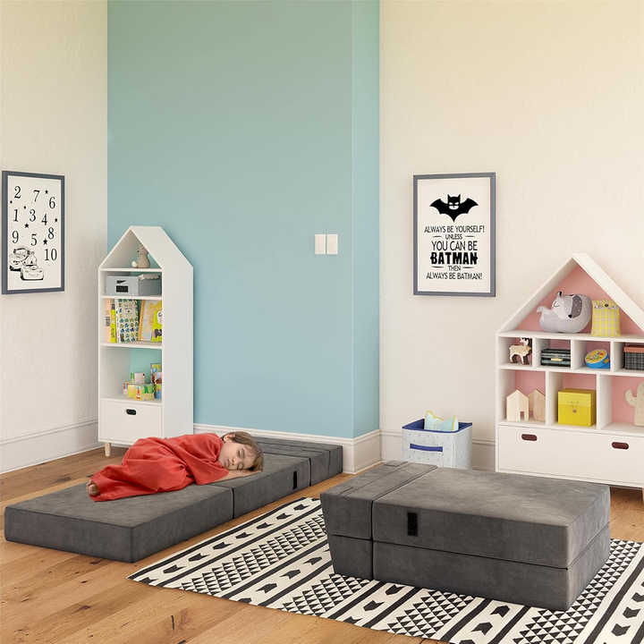 Sofá dobrável modular 3 em 1 para crianças - Colchão de espuma comprimida