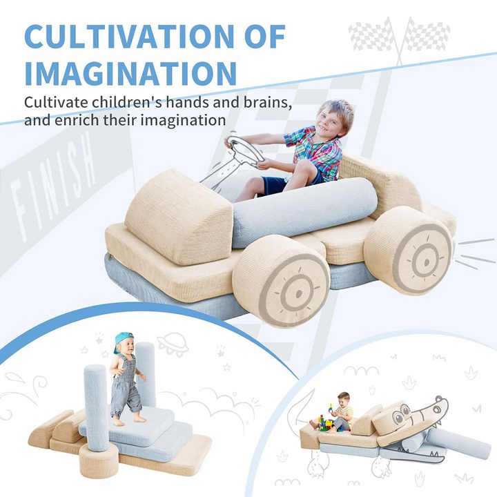 10 peças de blocos modulares macios para sofá e sala de jogos para crianças