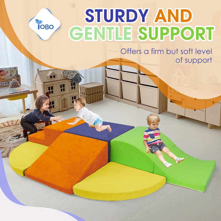 6 peças de blocos de espuma macia para escalada para crianças pequenas