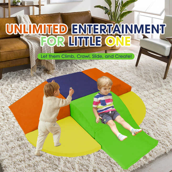 6 peças de blocos de espuma macia para escalada para crianças pequenas