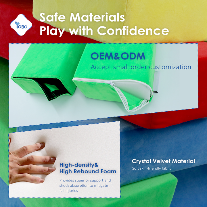 24 módulos de espuma macia de cores sortidas, blocos de construção faça você mesmo