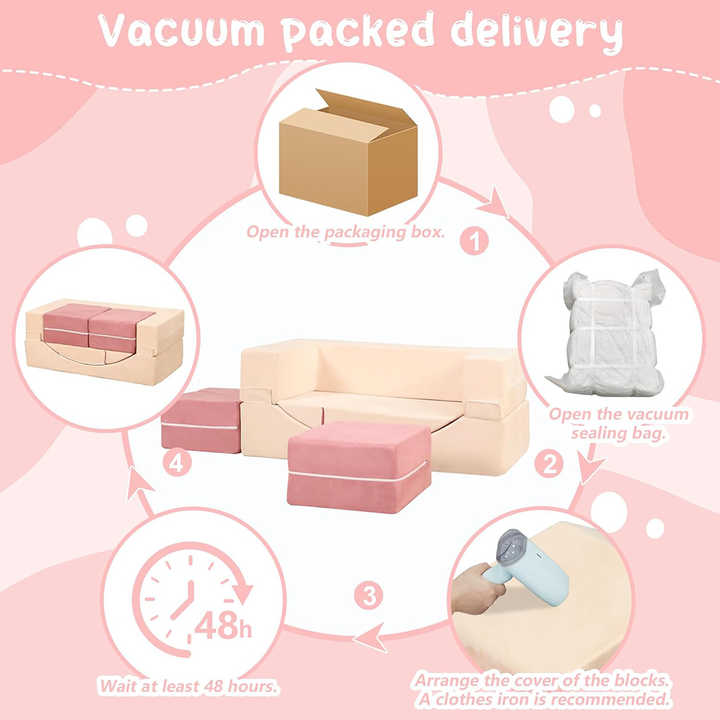 Sofá reclinável relaxante para crianças - Cubos de espuma para brincar