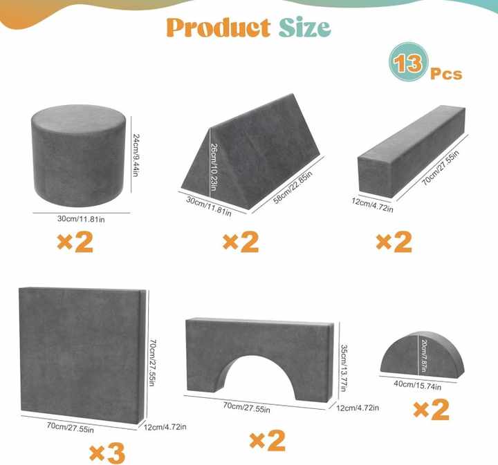 Sofá infantil de espuma compressível e blocos de brincar criativos faça você mesmo