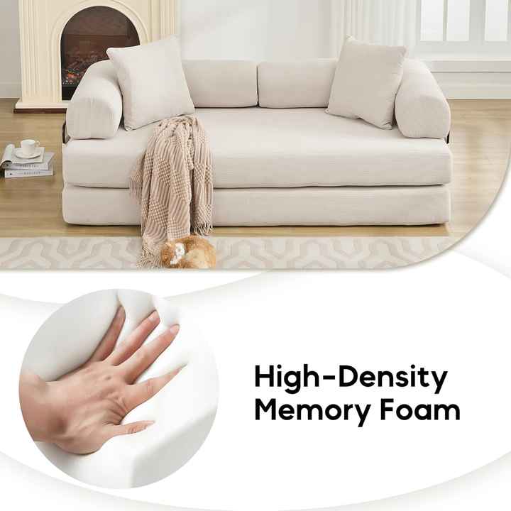 Conjunto de sofá modular de tecido de veludo cotelê comprimido para sala de estar de apartamento e hotel