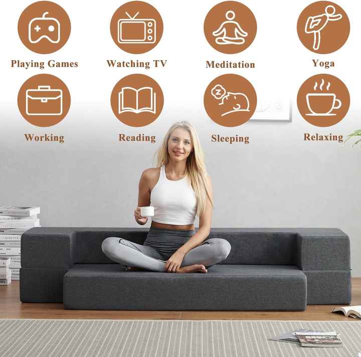 Sofá-cama conversível personalizado e sofá-cama futon com espuma comprimida de alta densidade