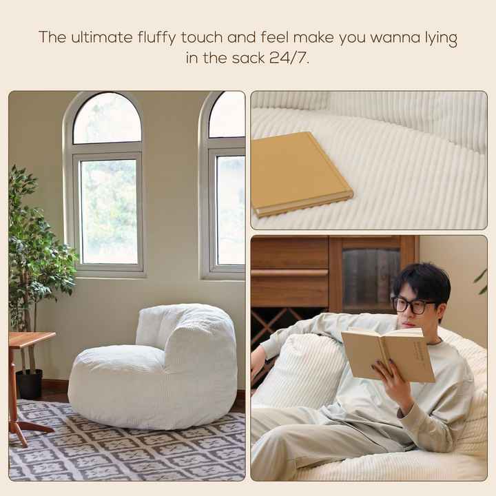 Sofá-cama estilo pufe com encosto alto