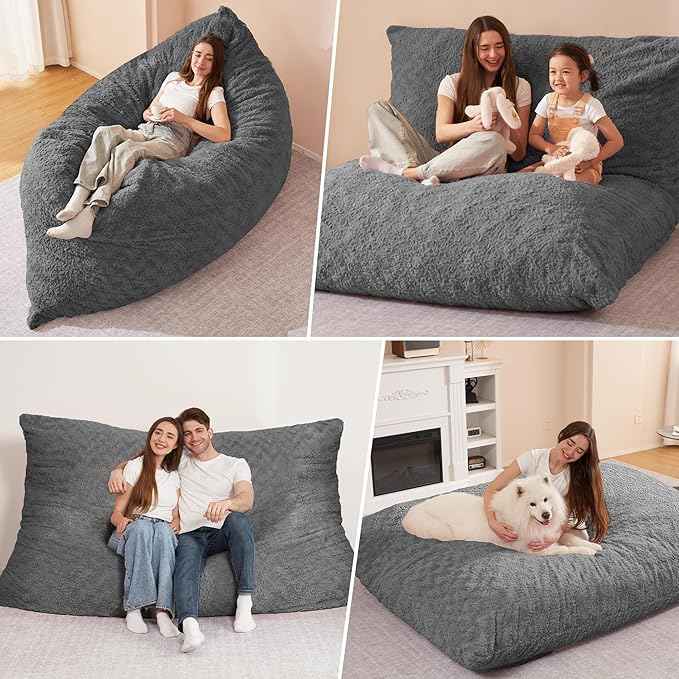 Sofá-cama reclinável de espuma grande, sofá-cama tipo pufe preguiçoso