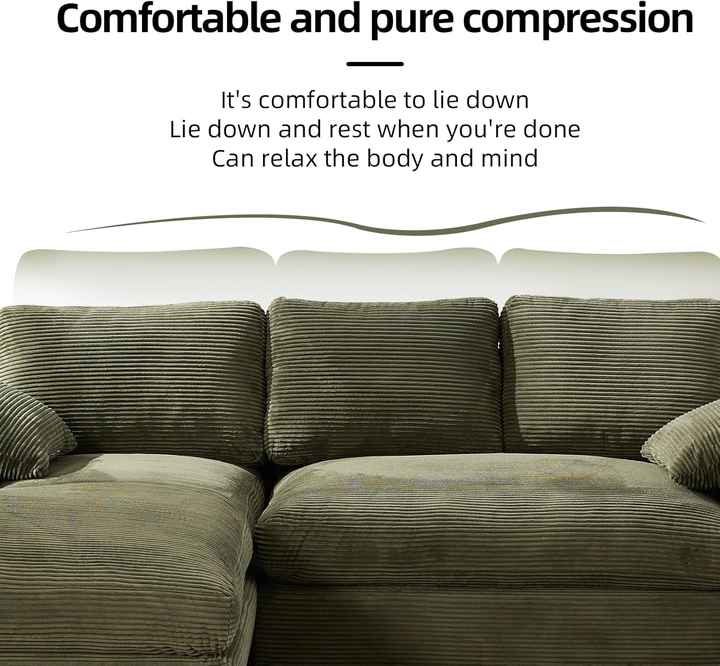 Sofá modular em formato de L para sala de estar de 98"