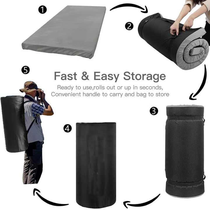 Colchão dobrável de espuma viscoelástica para ioga e camping