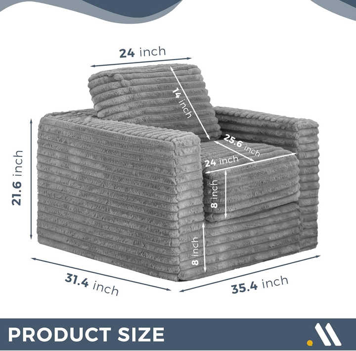 Sofá de espuma comprimida com saco de feijão