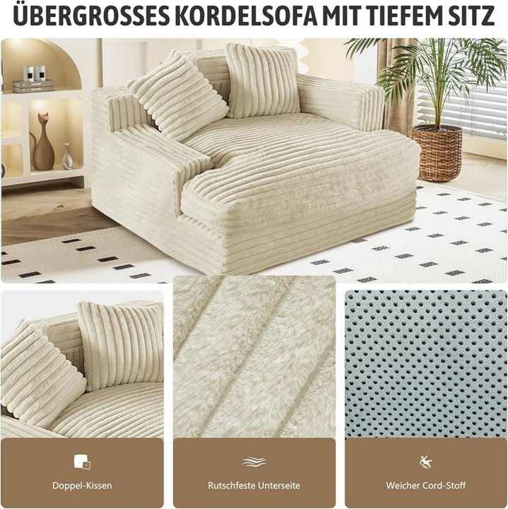 Sofá-futon preguiçoso de veludo cotelê macio - espreguiçadeiras para dormir