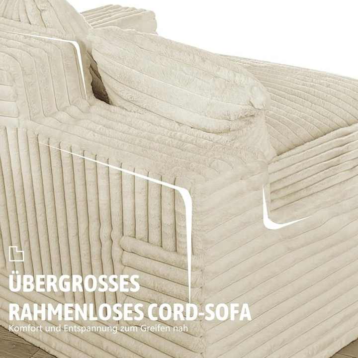 Sofá-futon preguiçoso de veludo cotelê macio - espreguiçadeiras para dormir