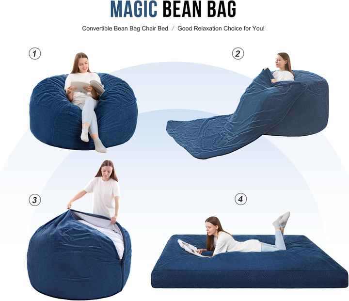 Sofá tipo pufe 3 em 1 removível e individual Relax