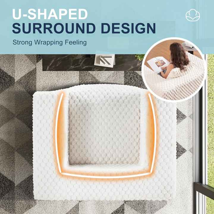 Sofá-cama macio em formato de U para varanda de quarto de hotel