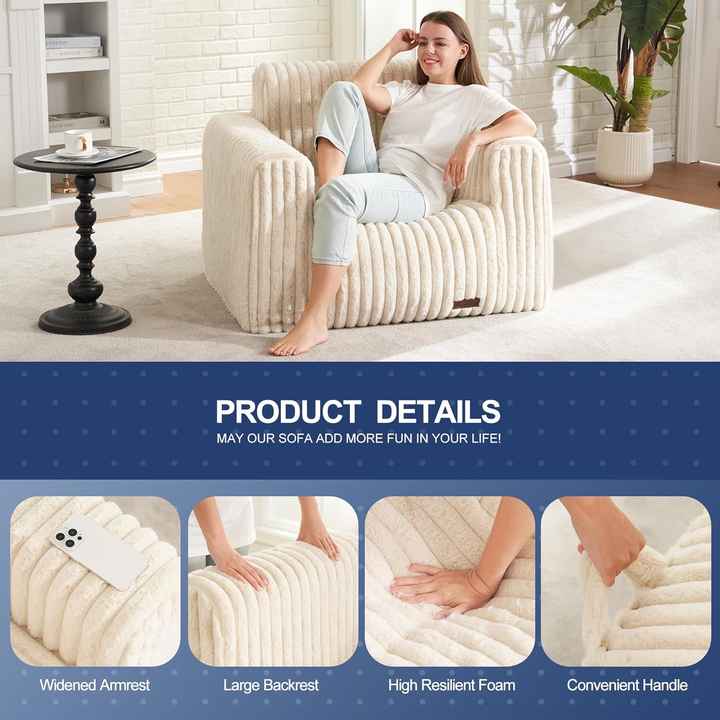 Poltrona tipo saco de feijão com compressão a vácuo