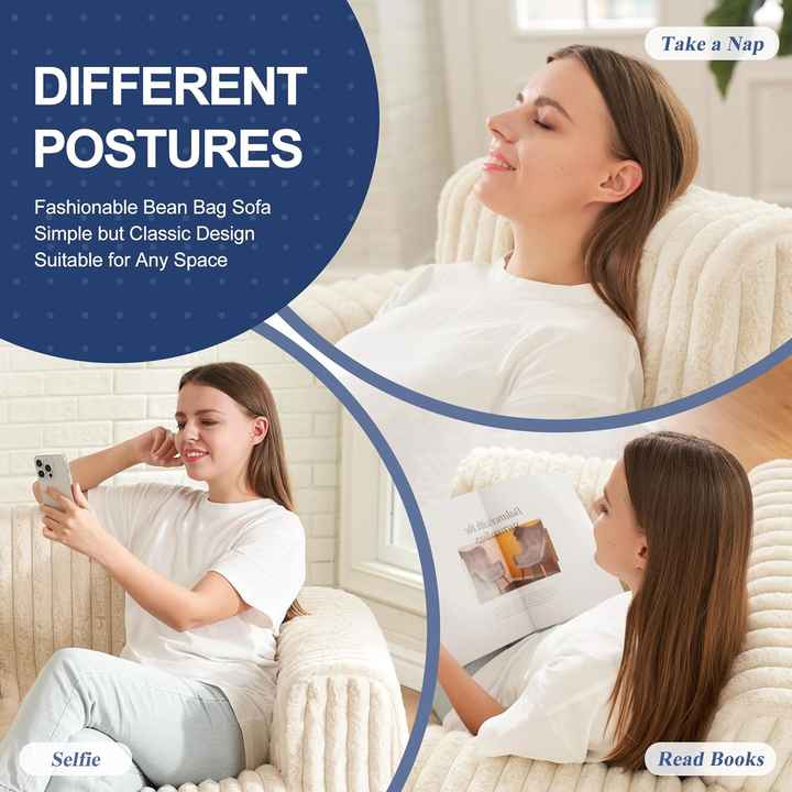 Poltrona tipo saco de feijão com compressão a vácuo