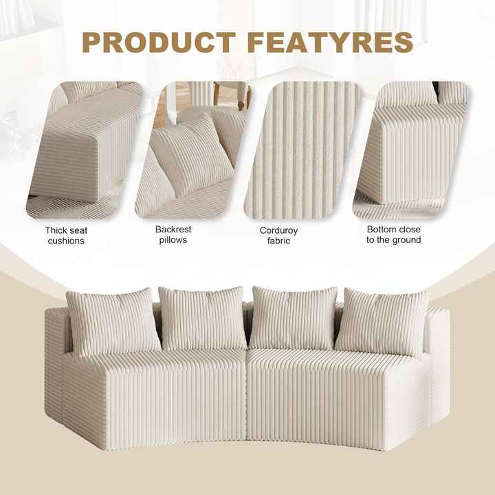 Sofá modular secional comprimido para sala de estar