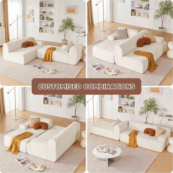 Sofá secional de canto em forma de L de 107" para sala de estar