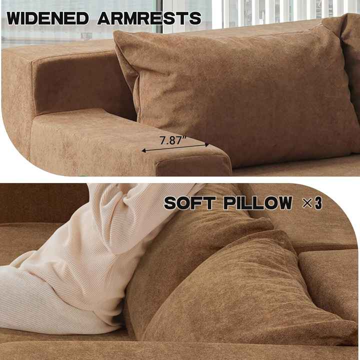 Conjunto de sofá secional modular compressível em formato de L