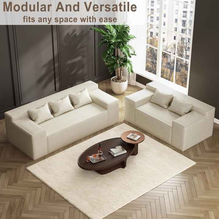 Sofá modular secional comprimido de canto moderno