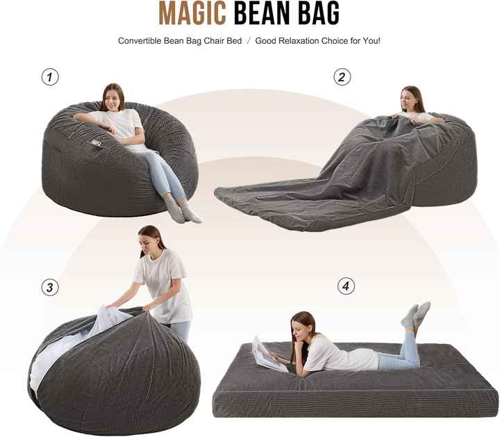 Poltrona tipo pufe conversível removível com formato variável