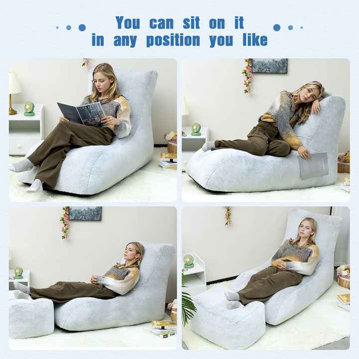 Lounge de espuma tipo pufe para varanda de quarto de apartamento