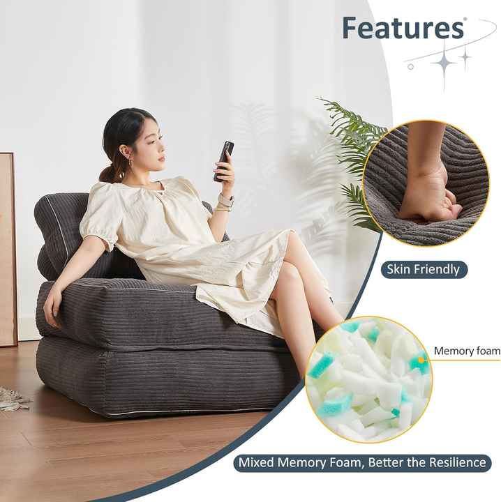 Sofá-cama futon dobrável moderno