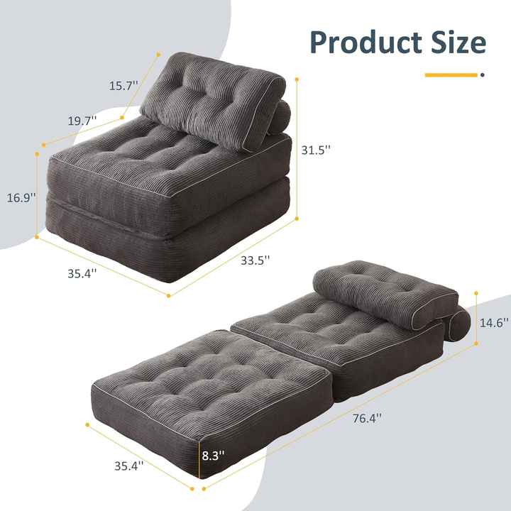 Sofá-cama futon dobrável moderno
