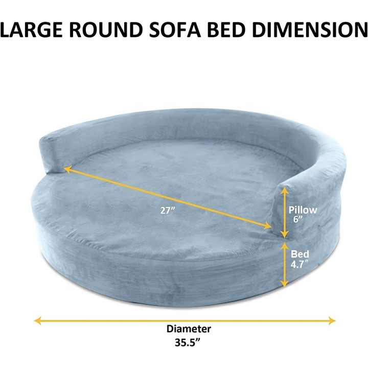 Cama redonda de espuma viscoelástica para cães