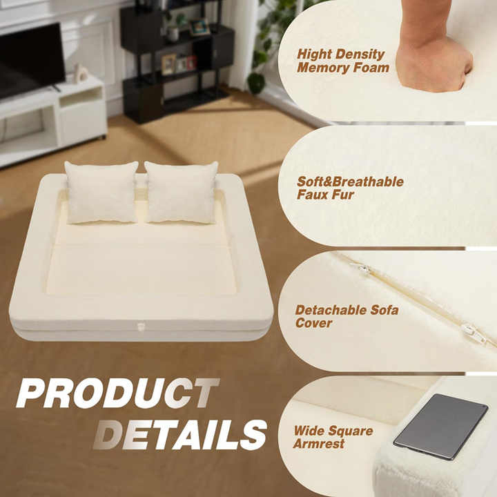 Sofá de chão para adultos e sofá para animais de estimação 3 em 1