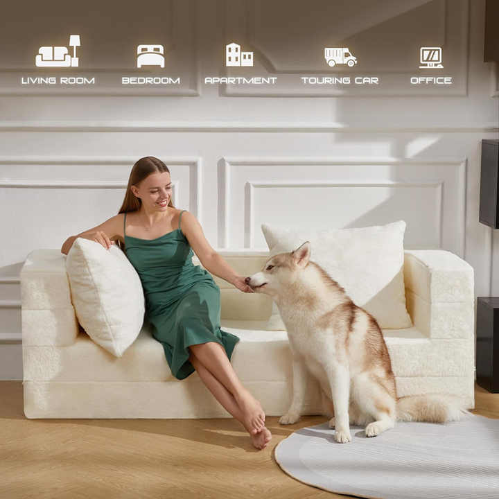 Sofá de chão para adultos e sofá para animais de estimação 3 em 1