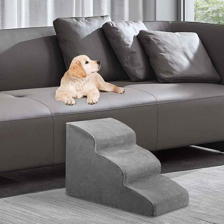 Escada para animais de estimação de 3 degraus com espuma 30D de alta densidade para cães e gatos