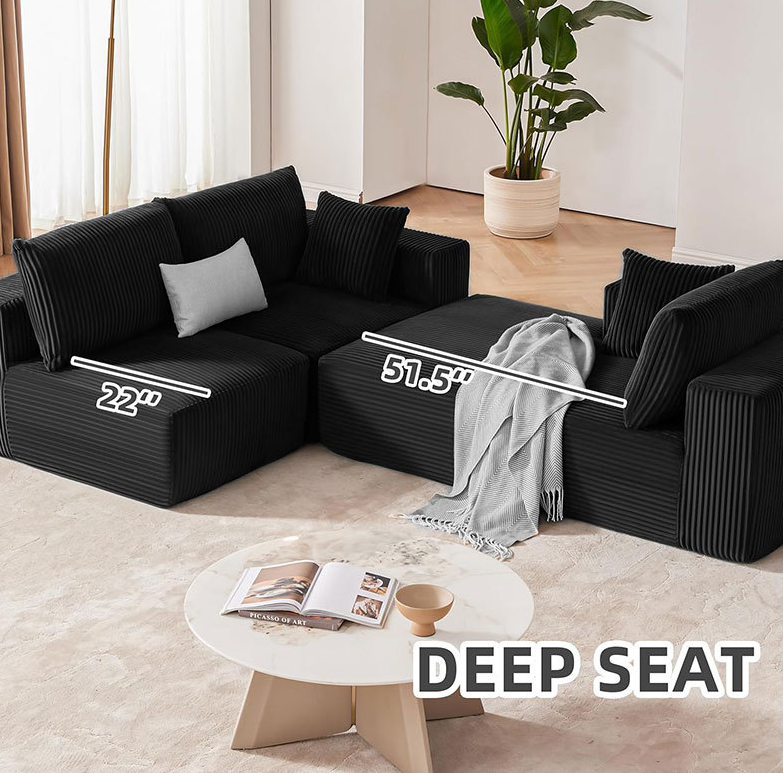 Conjunto de sofás de compressão a vácuo de 108" para sala de estar