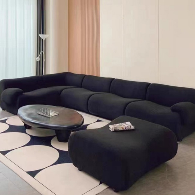 Conjunto de sofá de compressão moderno em lã de cordeiro 2025