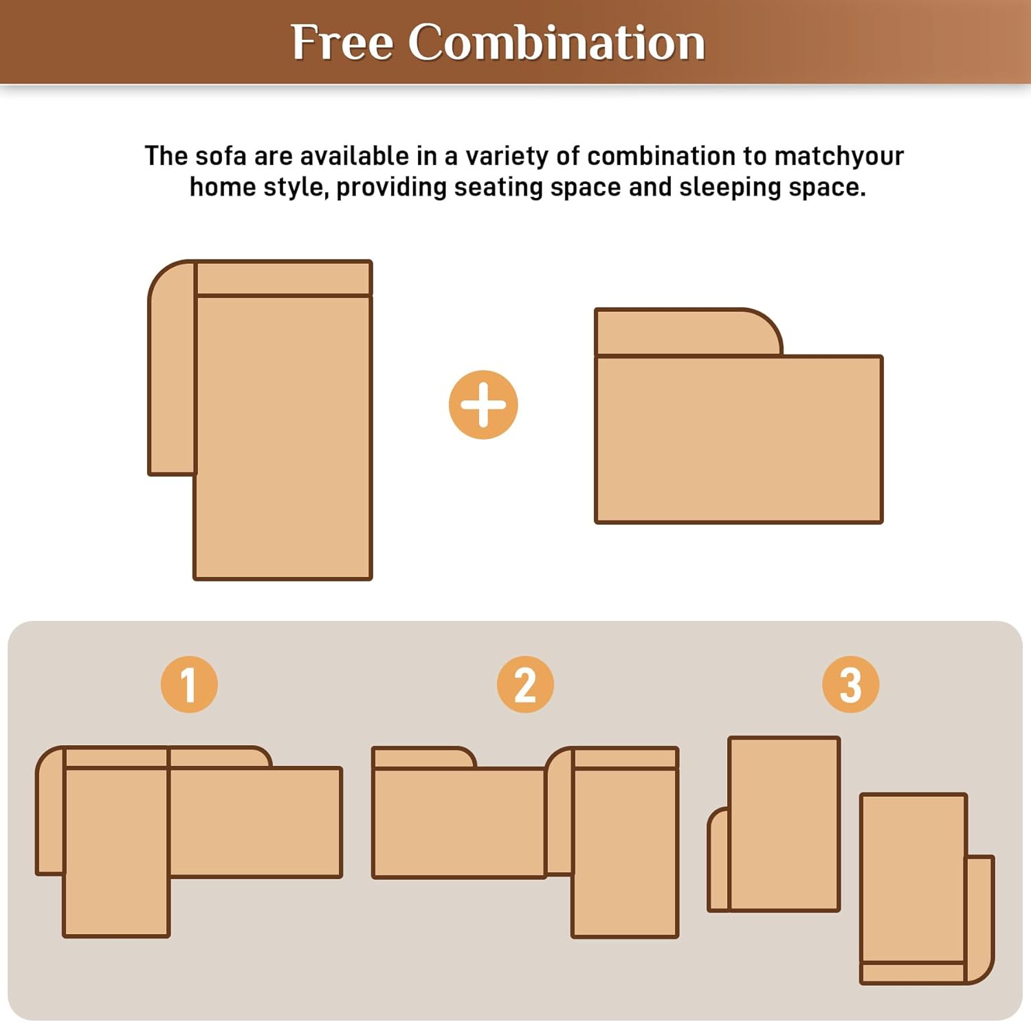 Conjunto de sofá secional modular de 105" para sala de estar
