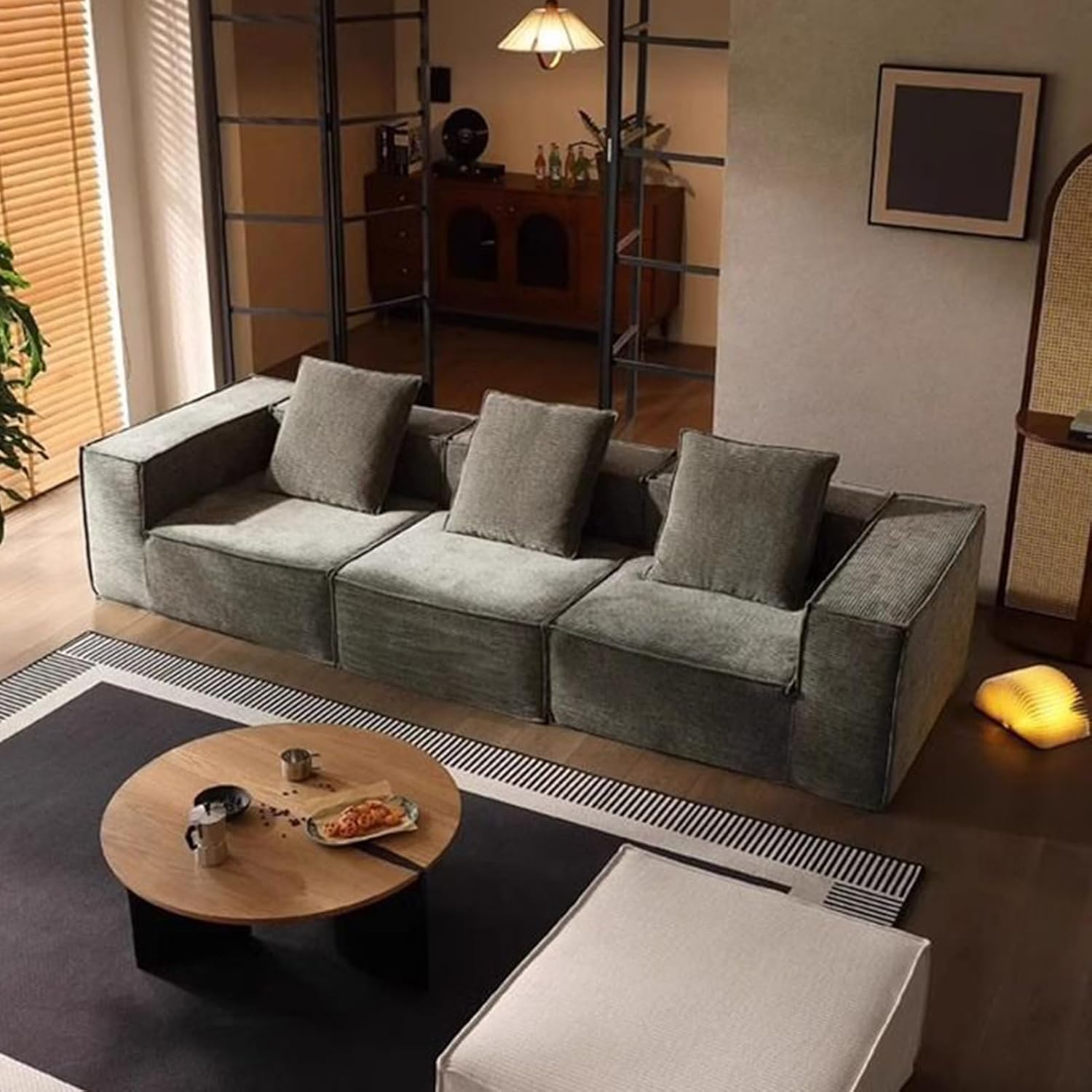 Sofá personalizado de 3 lugares com espuma comprimida