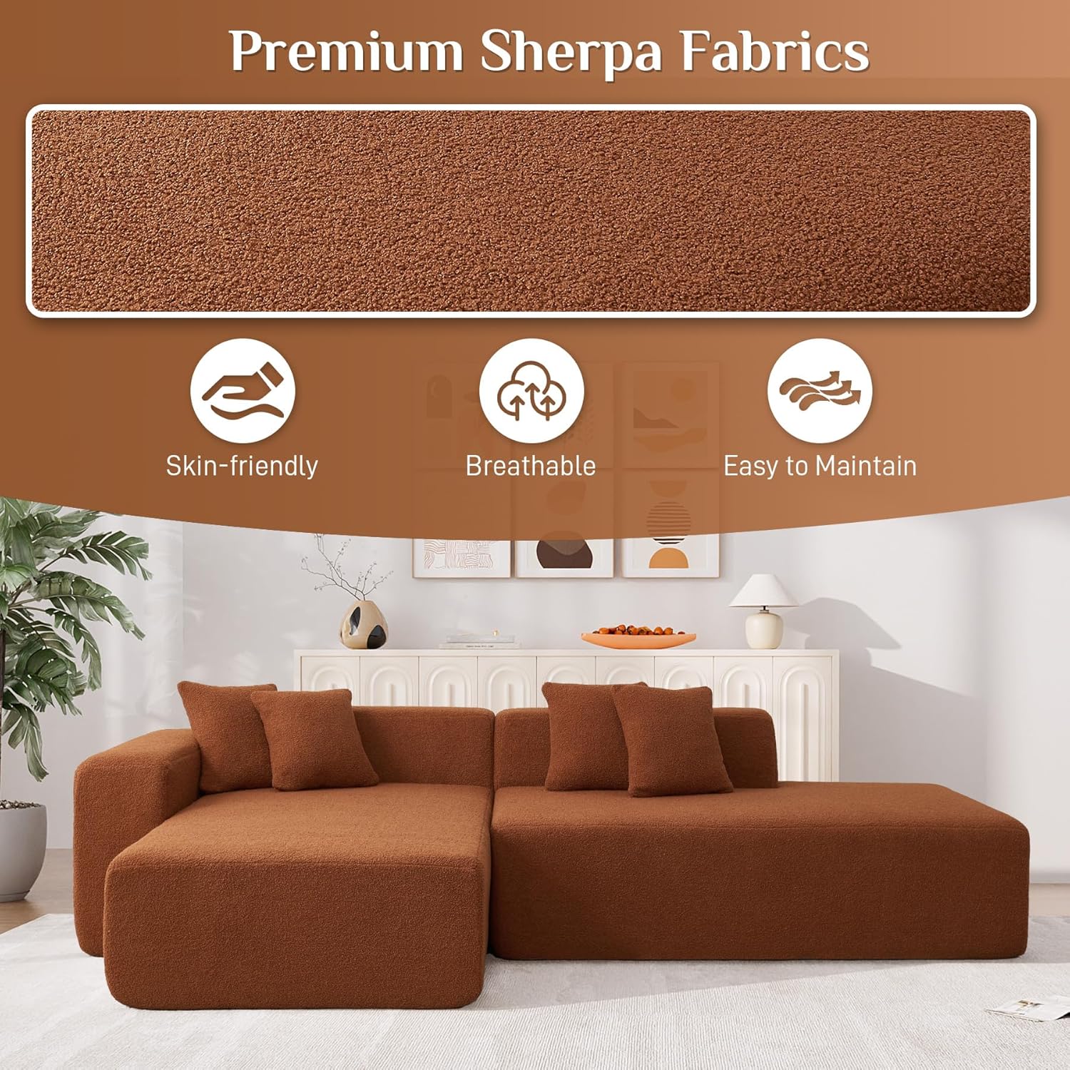 Conjunto de sofá secional modular de 105" para sala de estar