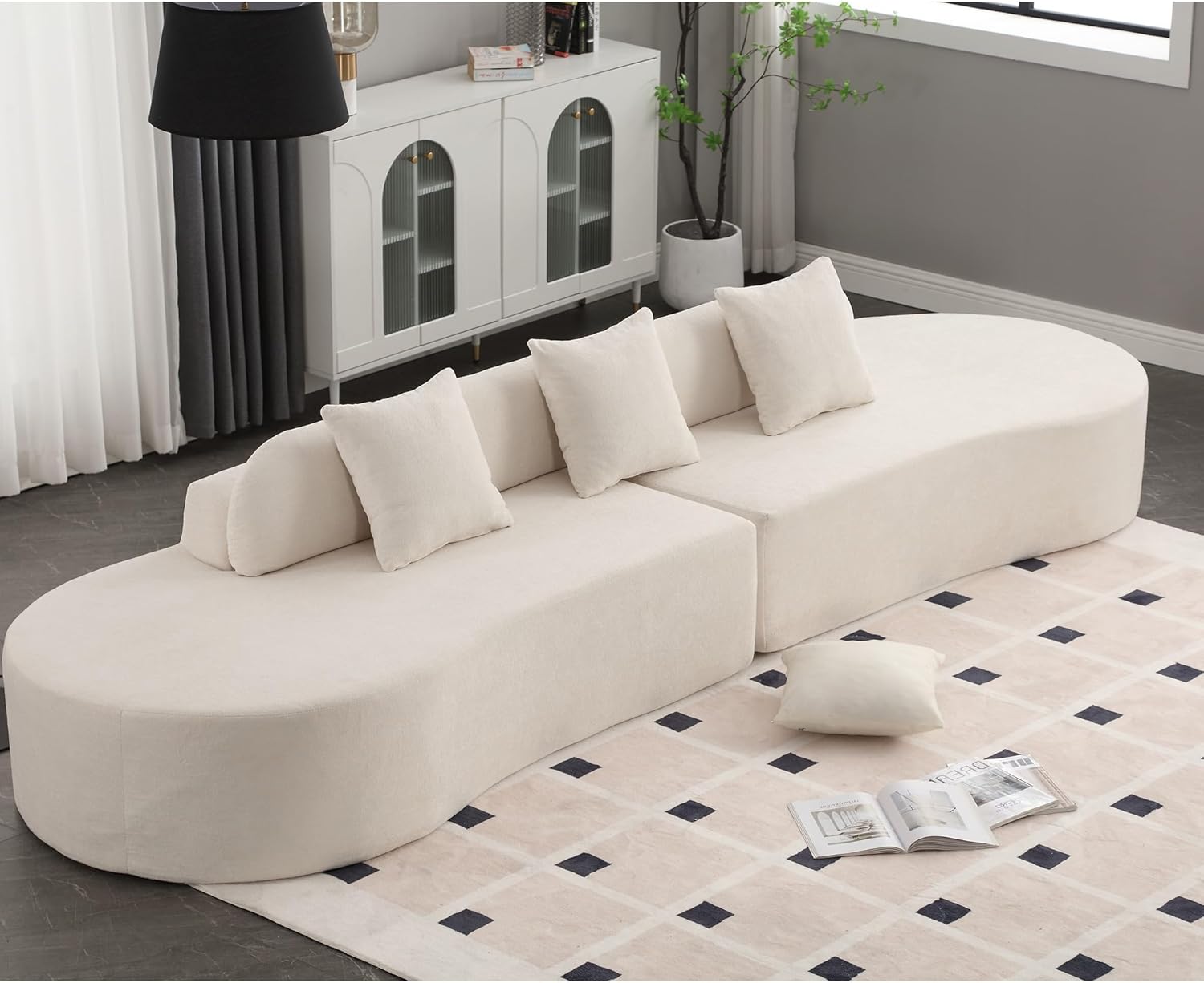 Sofá secional curvo para sala de estar, apartamento e quarto