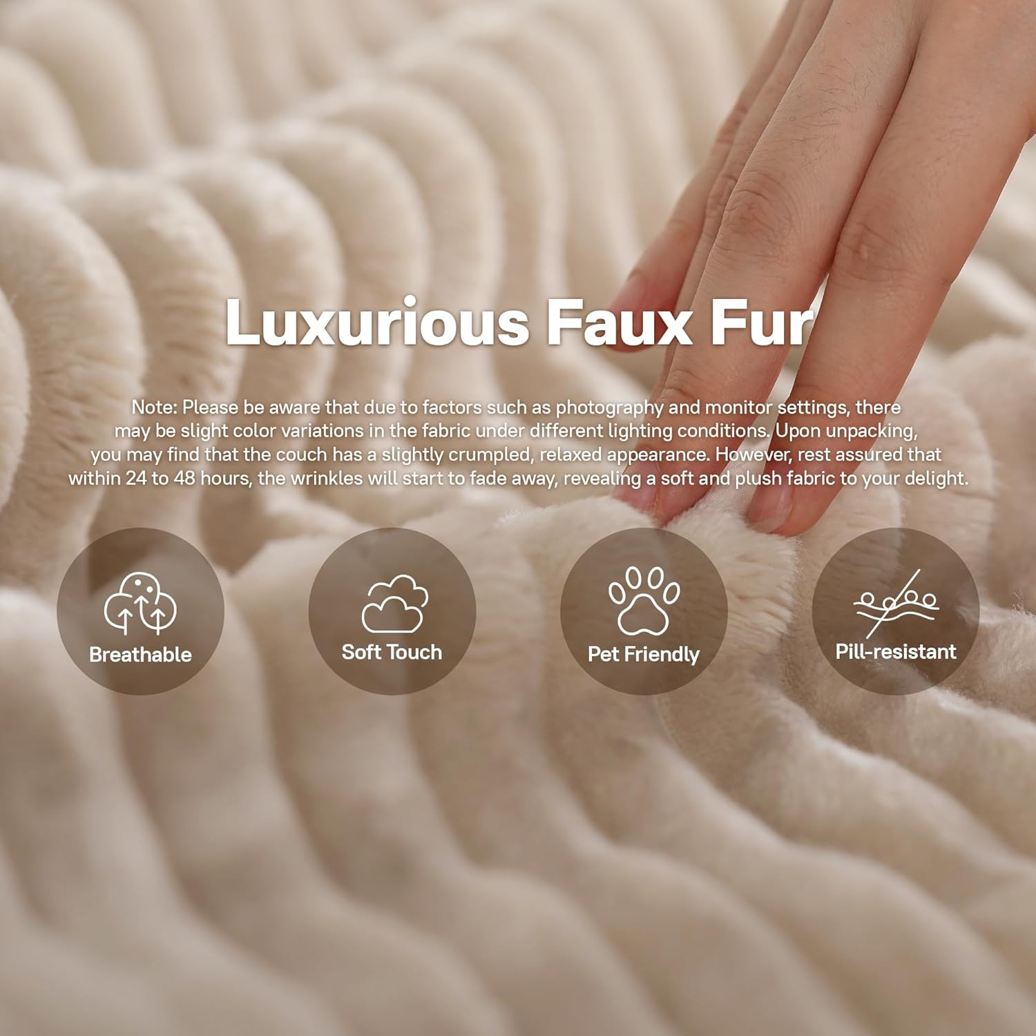 Conjunto de sofás modulares combinados em formato de L de 106"