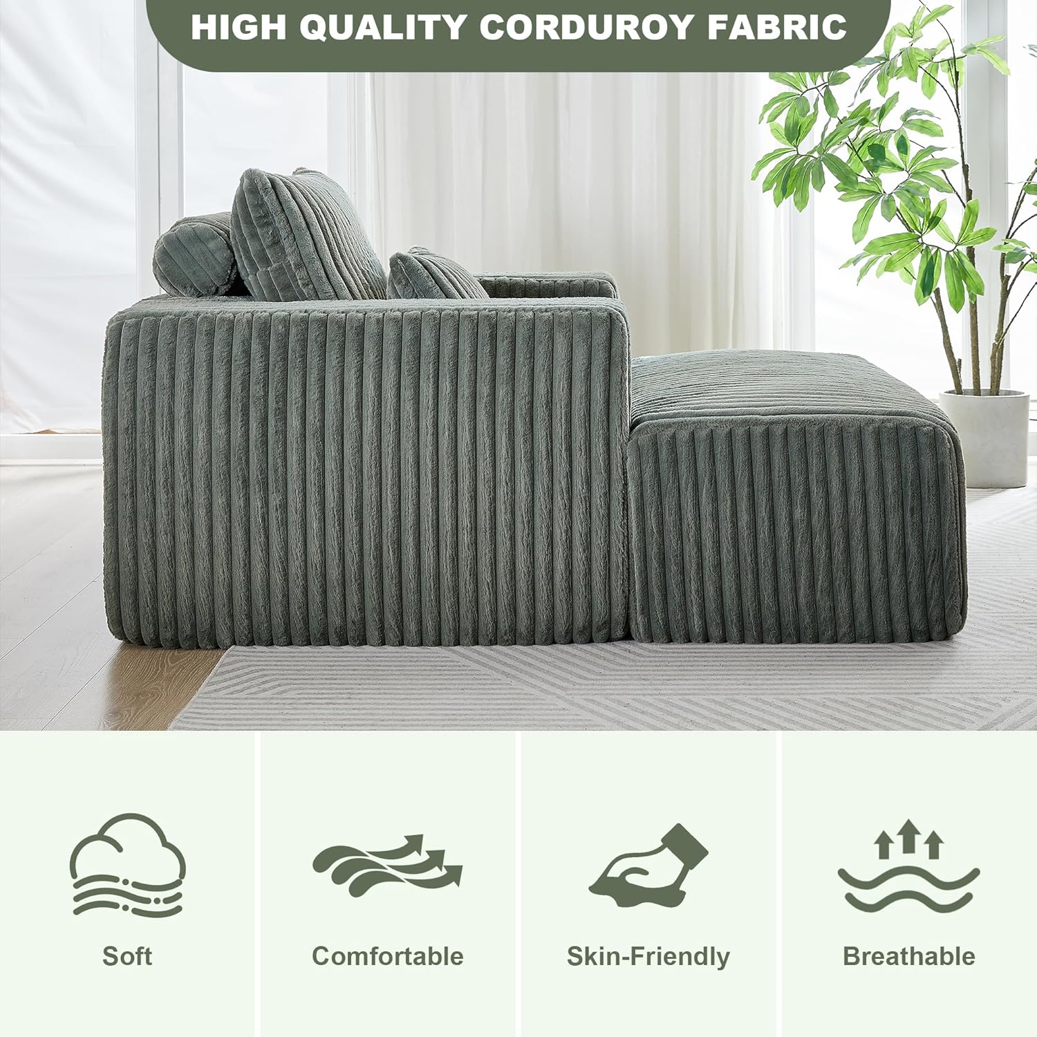 Cadeira Chaise Longue Comprimida com Três Almofadas