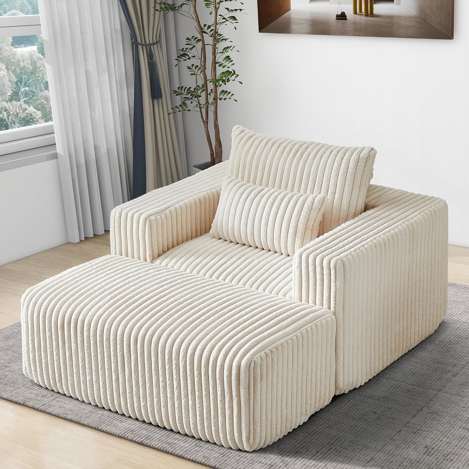 Cadeira Chaise Longue Comprimida com Três Almofadas