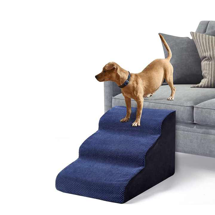 Rampa para cães com espuma de compressão de 3 camadas para escadas de animais de estimação