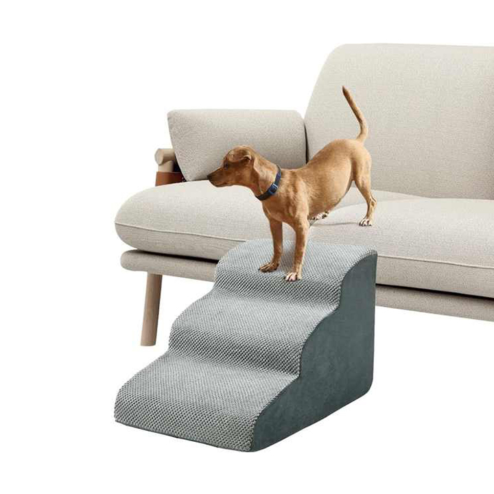 Escada para animais de estimação de 3 degraus com espuma 30D de alta densidade para cães e gatos